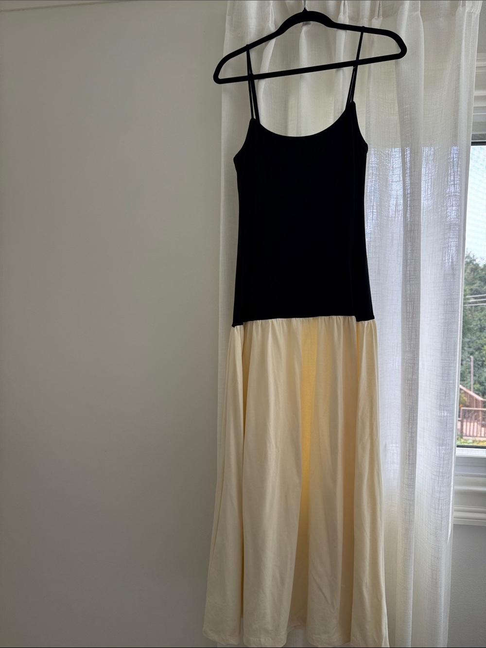 Skatie Black & Cream Spaghetti Strap Maxi Dress